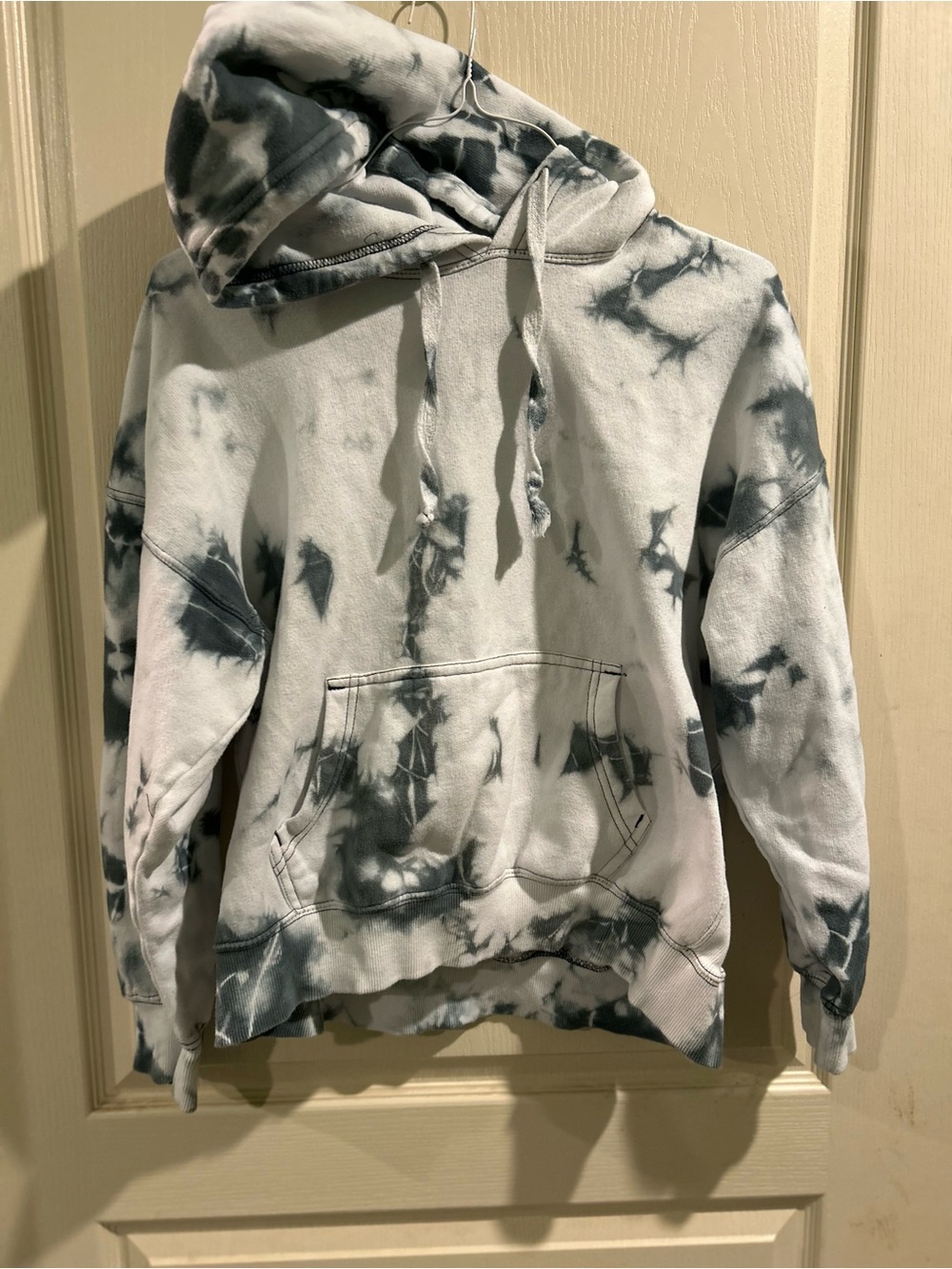 Tie-Dye Hooded Sweatshirt - White & Charcoal